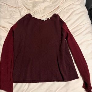 Vince burgundy two-tone cashmere sweater